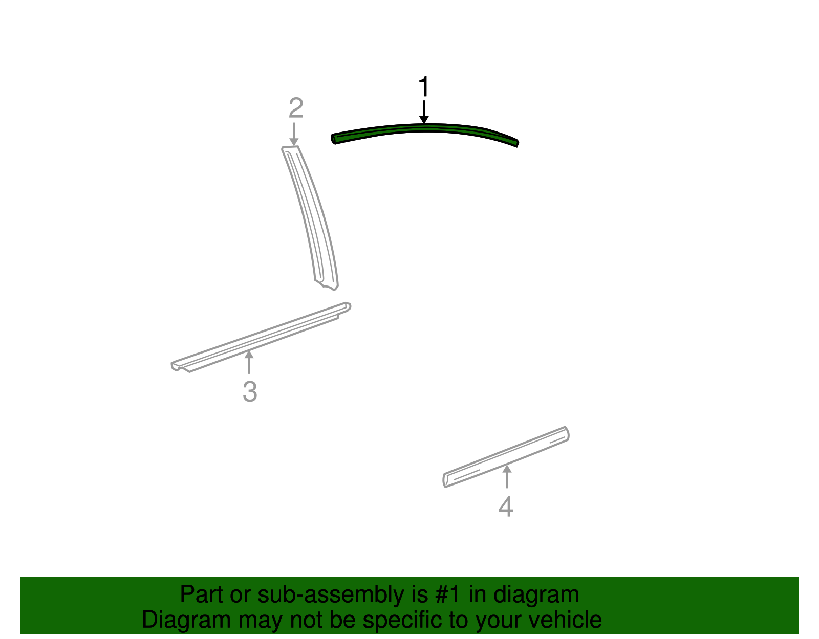 Window Molding - Ford (XW4Z-54255A61-AA)