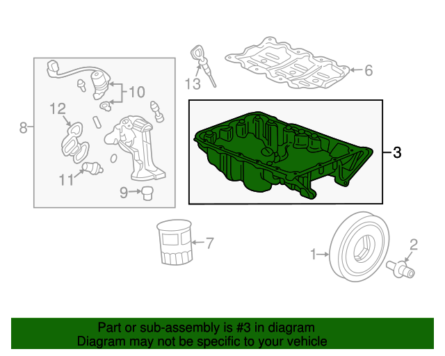 Original Pan, Oil for 20042006 Acura TL OEM Part 11200RDAA00