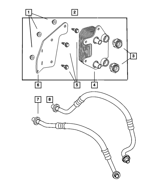 20052006 Dodge Ram 1500 Oil Cooler Outlet Line 5290410AB Fuel Mopar
