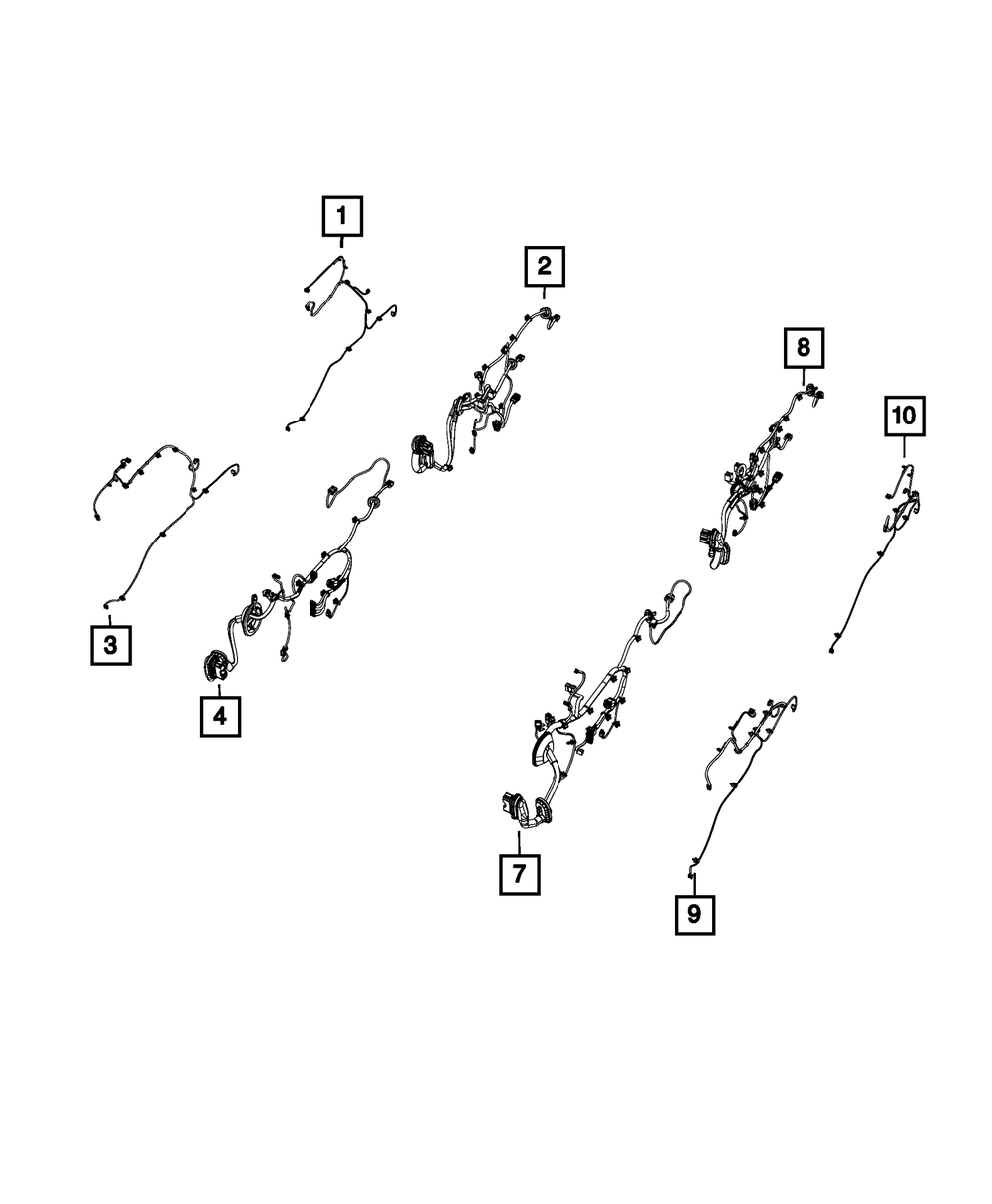 Front Door Wiring, Right for 2019-2020 Ram 1500 | OEM Mopar 68361306AD