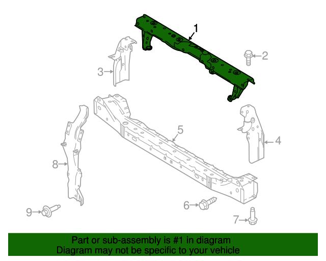 2021-2025 Nissan Rogue - Upper Radiator Support Tie Bar - NI1225295