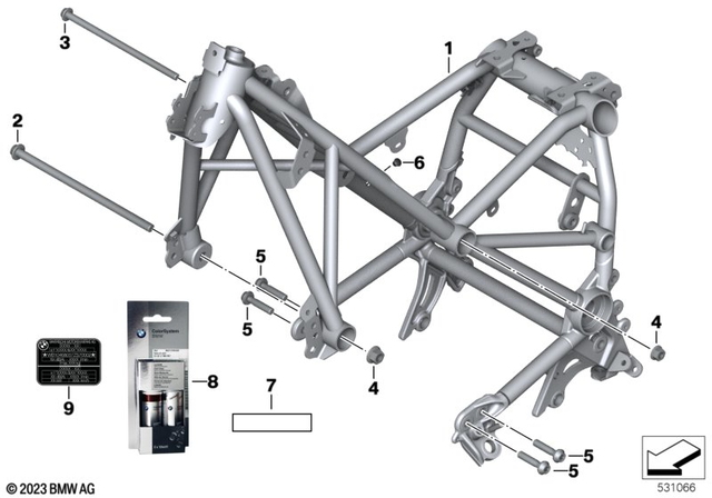 46519444970 - Front Frame With Vin - Agate Gray 2012-2024 BMW 