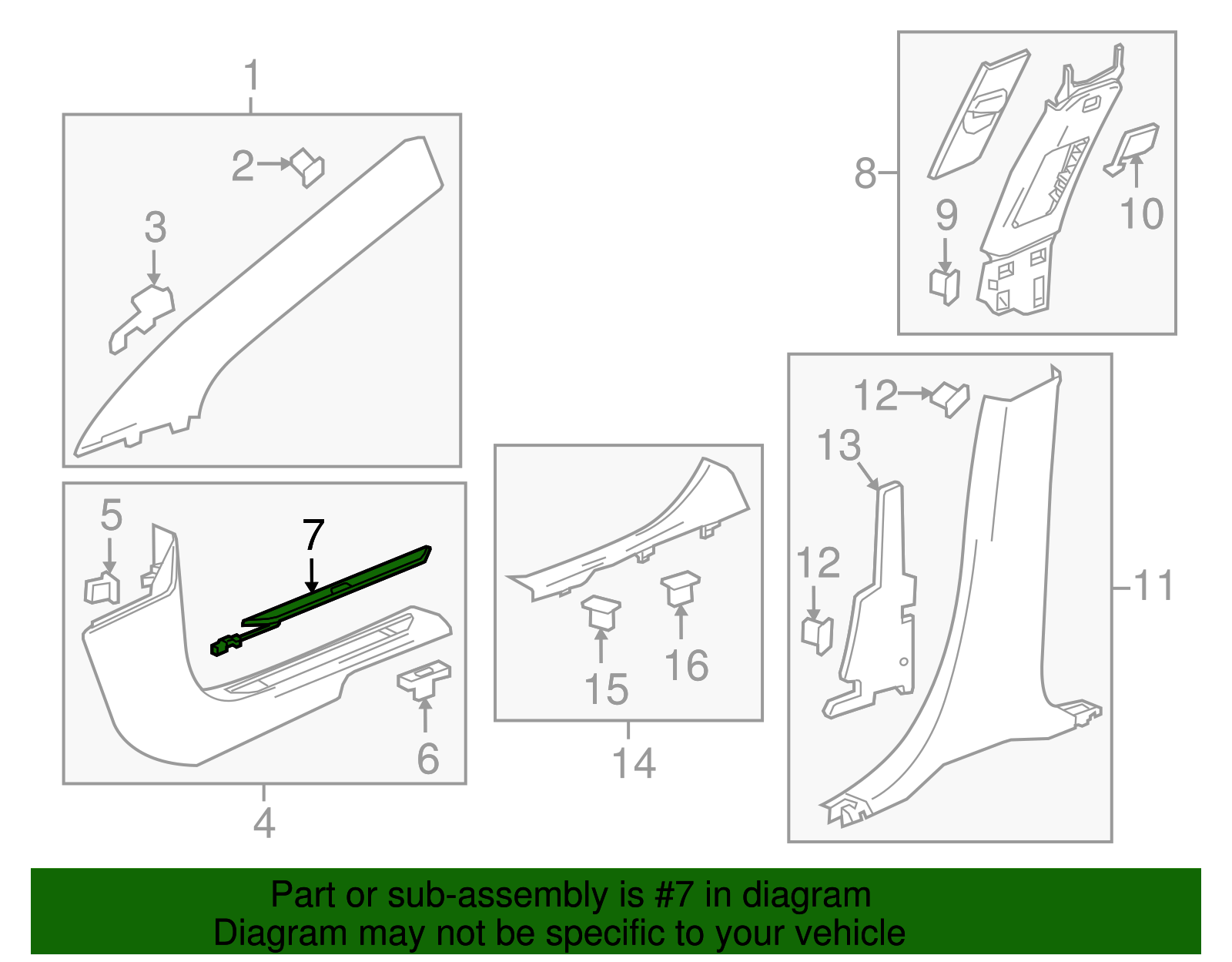 Front Passenger Side Door Sill Plate Illumination Lamp - GM (84074932)