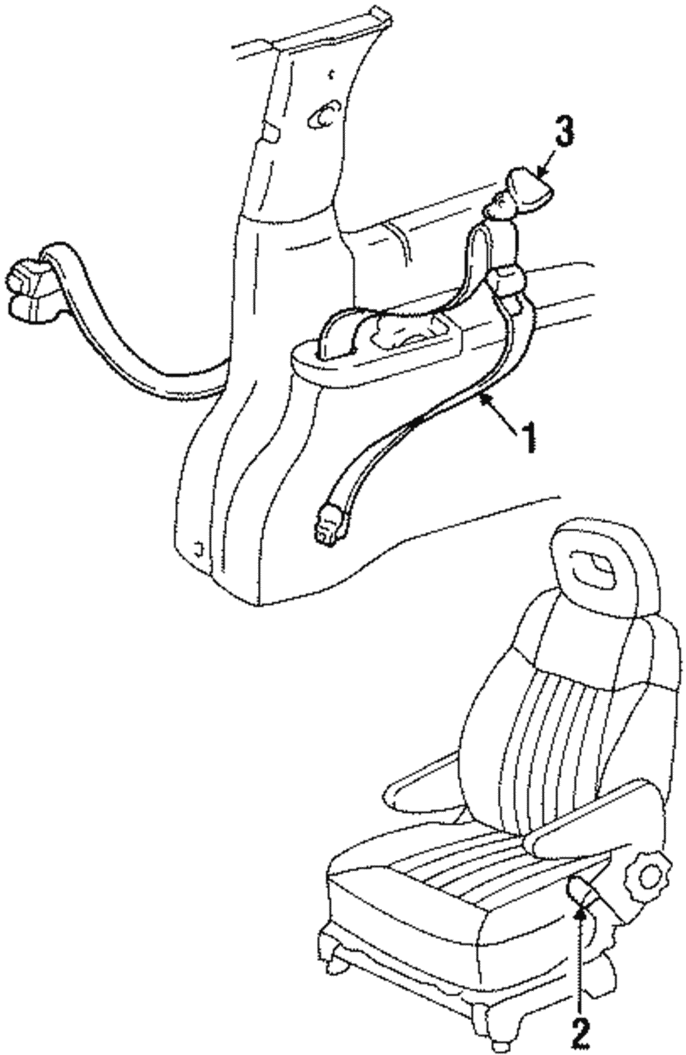 Medium Beige Rear Seat Belt with Buckle - GM (88894671)