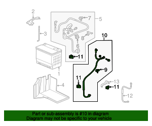 2003-2005 Honda Pilot Battery Cable - Genuine W0133-1713935 - Negative