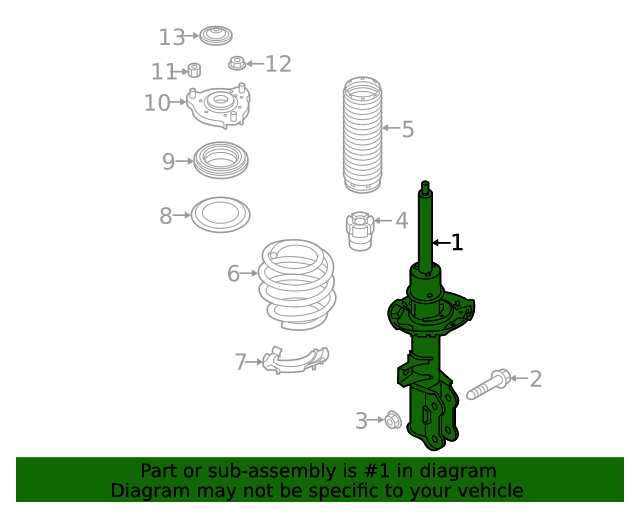 Genuine Suspension Strut for 20182023 Hyundai Kona Part 54650J9700