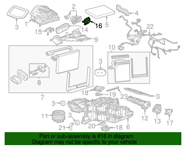 20142020 GM Heating and Air Conditioning Air Inlet Door Actuator