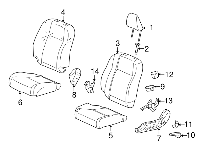 Honda Genuine 81131-TR2-A01ZB Seat Cushion Trim Cover Right Front