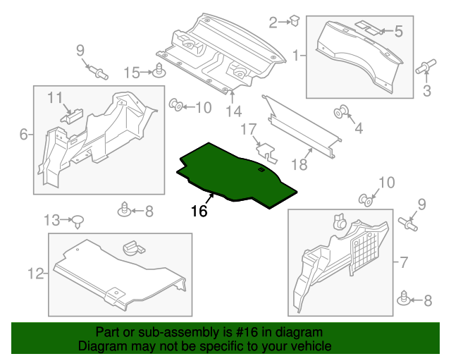 20142020 Lincoln MKZ Carpet Luggage Compartment DP5Z5413046BB Karl