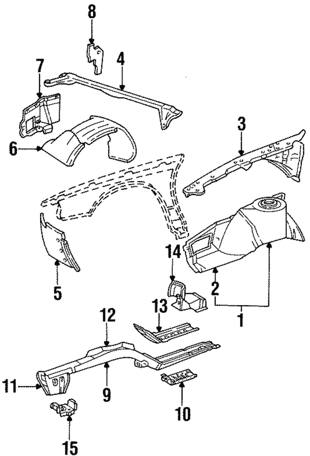 1992-1997 Cadillac Seville Extension-Front Bpr Fascia 25642648