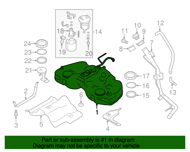 20132020 Subaru BRZ Fuel Tank 42012CA000 Subaru Parts Store