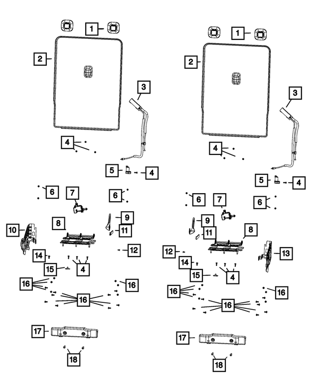 68566206AB Headrest Release Cable 2022 Jeep CHAPMAN CJDR Parts