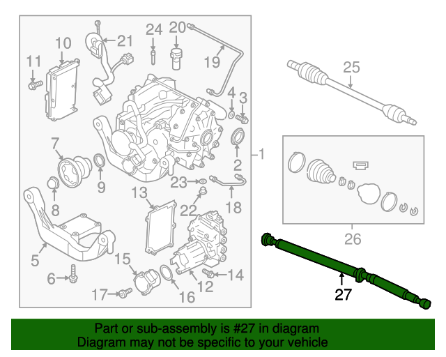 2015-2019 Land Rover Discovery Sport Drive Shaft Assembly LR072102 ...