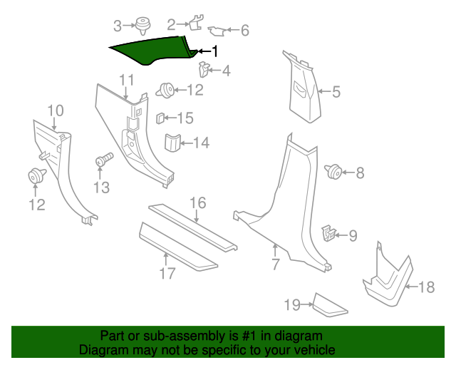 51437225308 Windshield Pillar Trim 20112017 BMW X3 Wholesale BMW