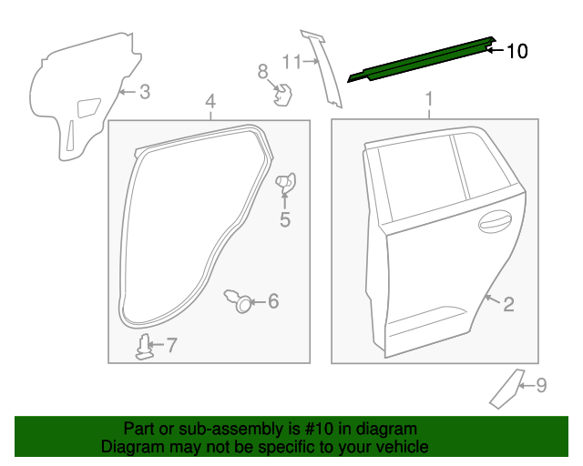 TOYOTA Genuine 68230-52140 Door Glass Weatherstrip Assembly TOYOTA Genuine 68230-52140 Door Glass Weatherstrip Assembly