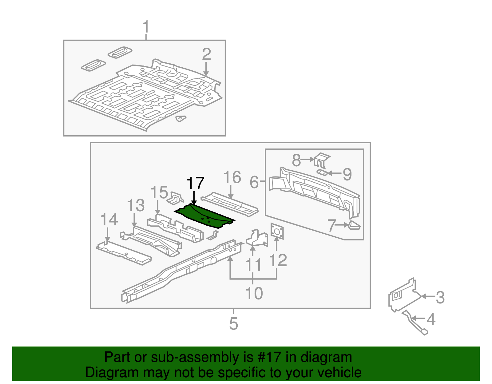 Rear Floor Pan Reinforcement - GM (10318977)