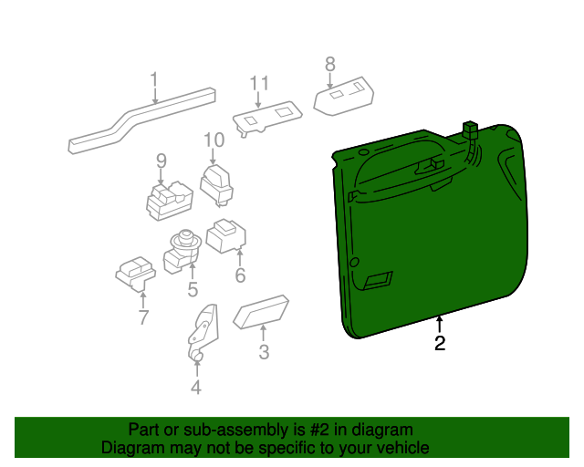 Genuine OEM Ford Part Door Trim Panel BC3Z2523943BB Genuine OEM