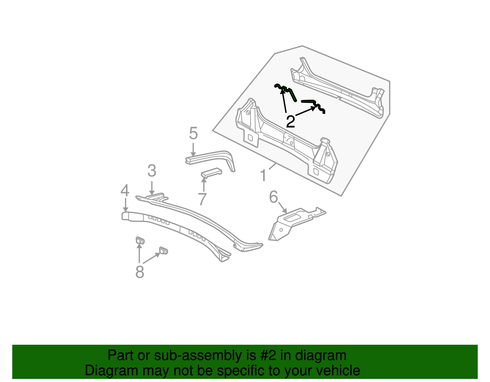 Rear Compartment Trim Finish Panel Lower Bracket - GM (25641456)