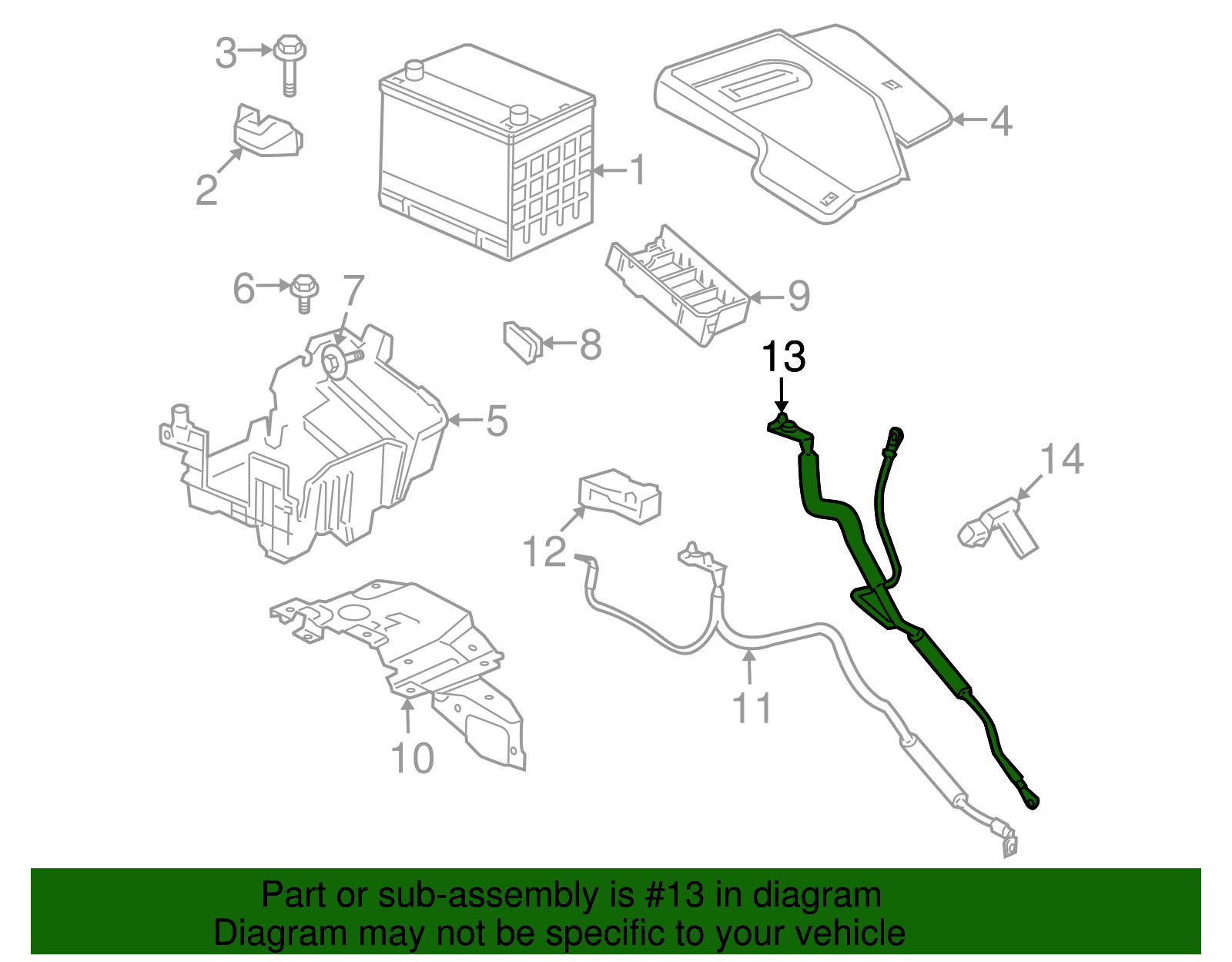 Positive Battery Cable - GM (88987121)