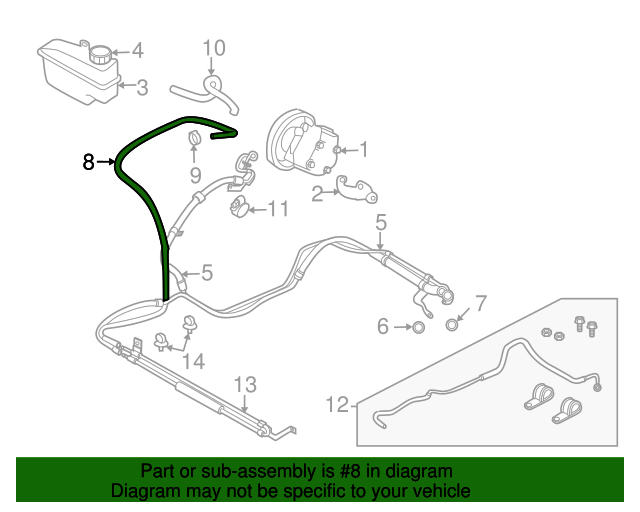 31406632 Power Steering Return Hose 20052011 Volvo XC90 Volvo Swag