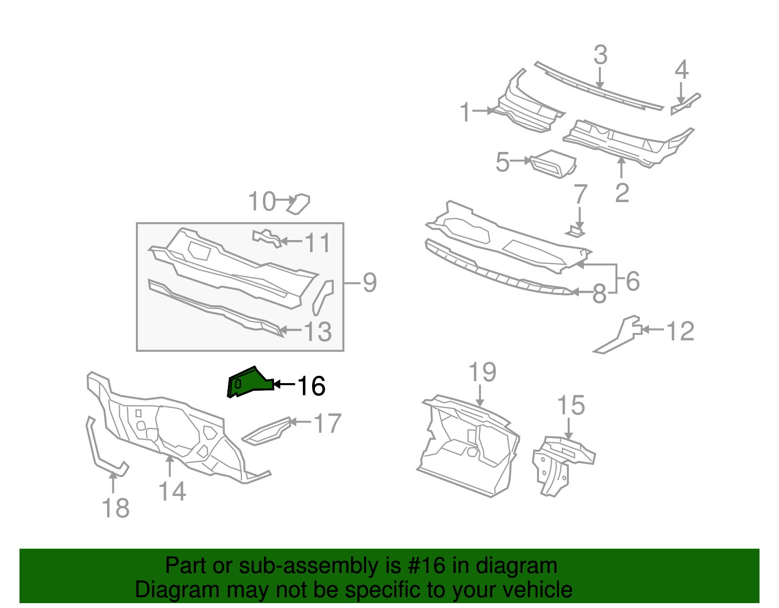 Passenger Side Dash Front Extension Panel - GM (96474145)