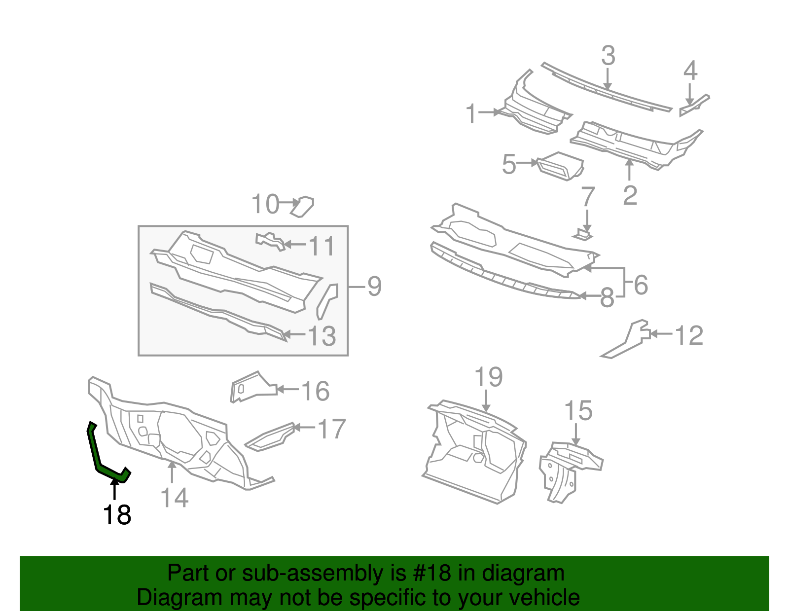 Passenger Side Dash Panel Reinforcement with Stud - GM (96810713)