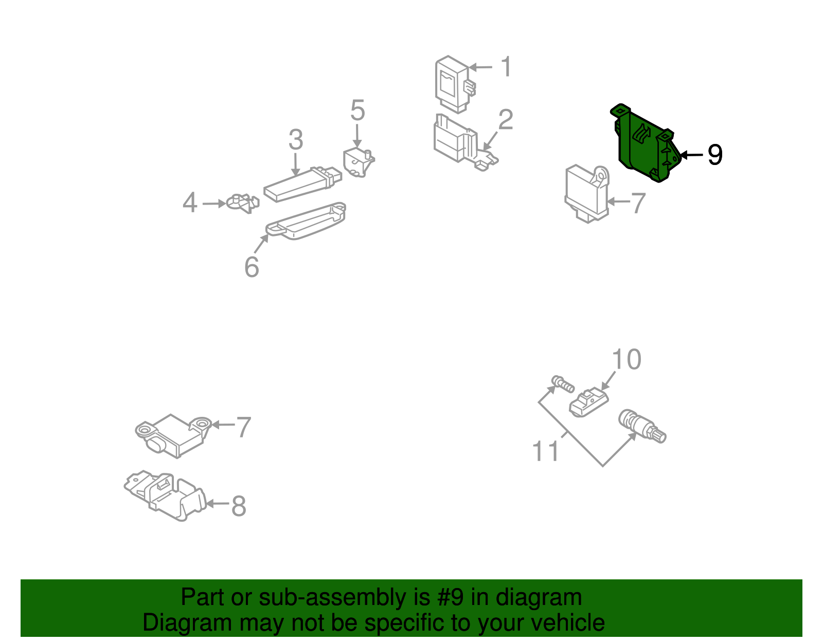 Transmitter Rear Bracket - Volkswagen (7L0-907-515)