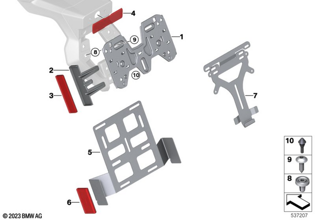 63148546605 - Mounting For Rear Reflector 2017-2024 BMW-Motorrad 