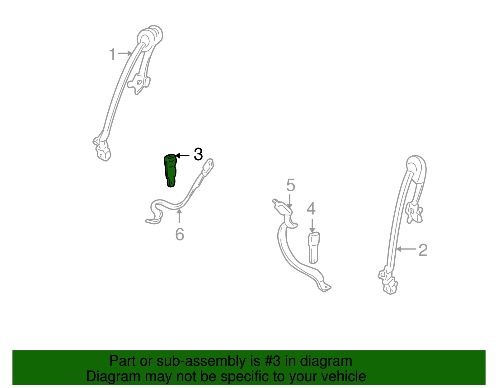 Belt Kit, P/Seat (Bkl Side) *Gray - GM (88951151)