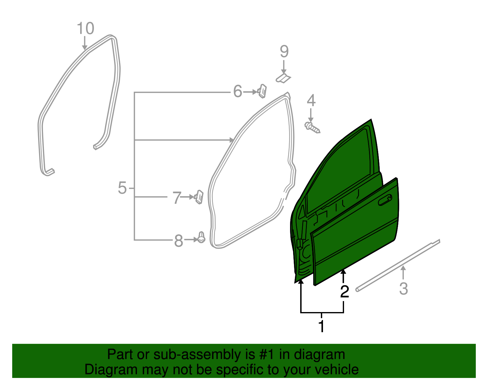 Driver Side Front Door - GM (96896993)