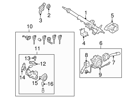 Steering Column Assembly for 2008 Subaru Legacy #1