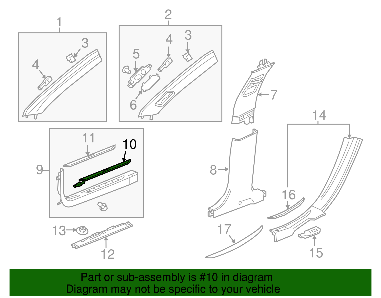 Front Driver Side Door Sill Plate Lamp - GM (84055843)