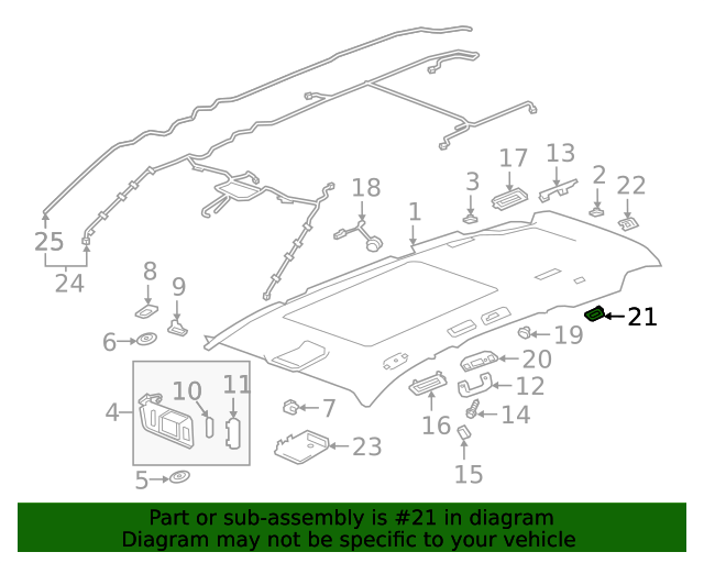 20202023 Cadillac XT6 Maple Sugar Driver Side Roof Rail 3rd Row