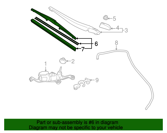 8524247030 20102015 Toyota Rear Window Glass Wiper Blade Prius