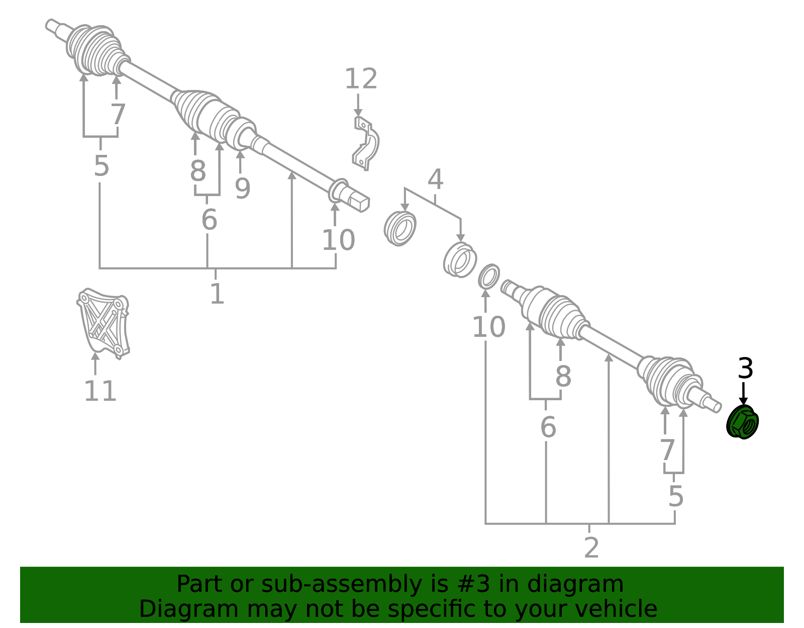 Axle Nut - Scion (90118-WB851)