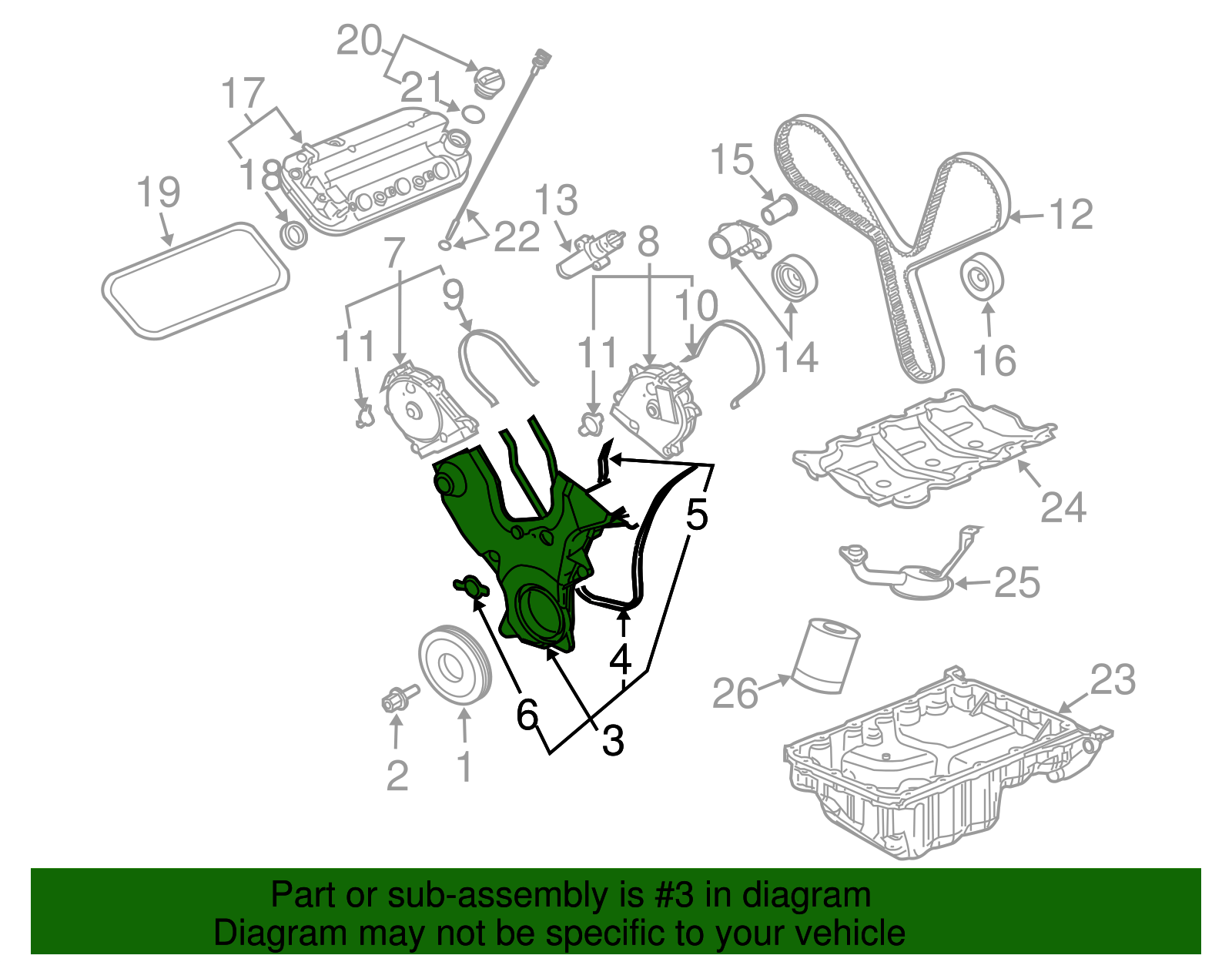 Cover Assembly-Tmg Belt Lower Front - GM (12581909)