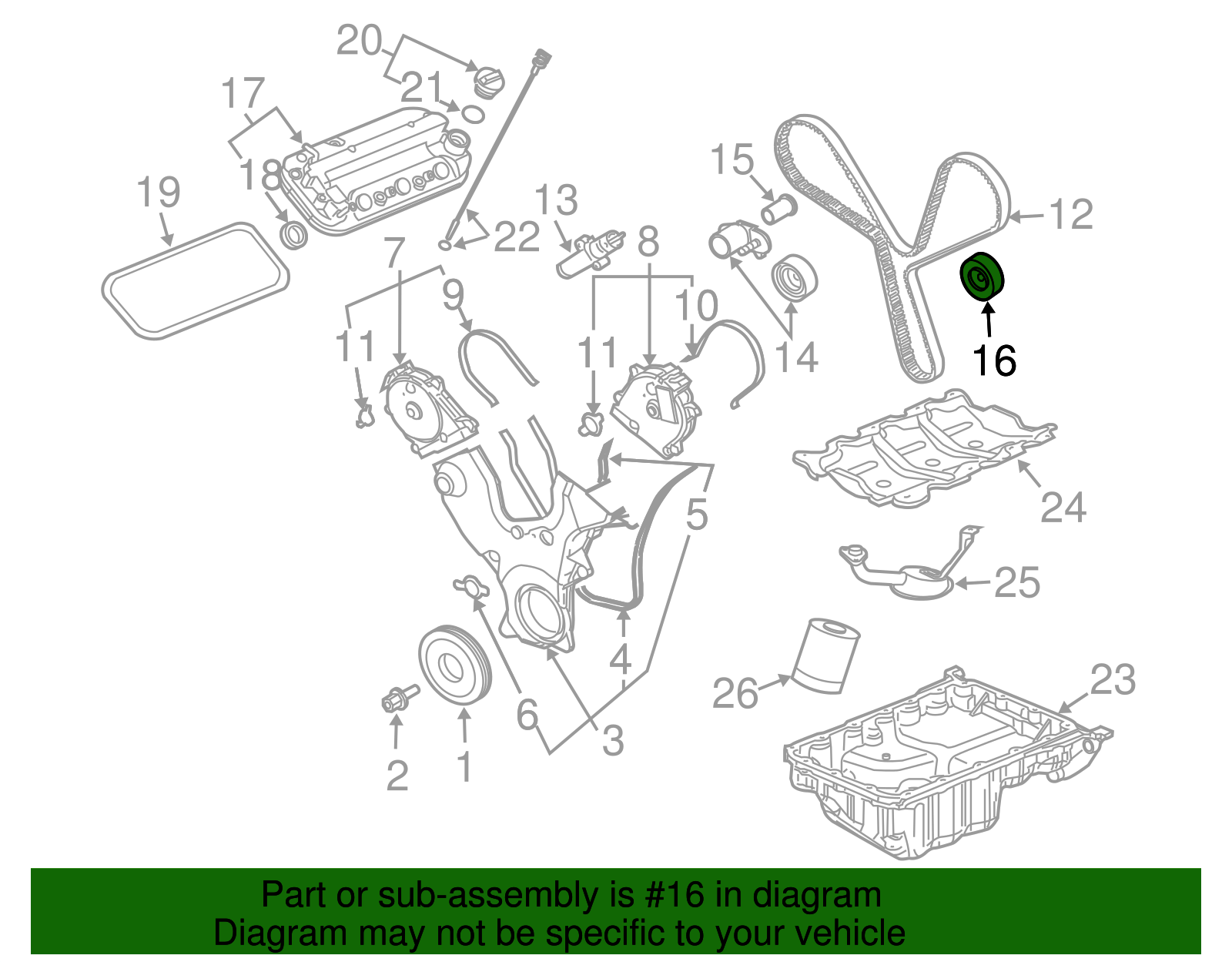 Pulley Assembly-Tmg Belt Idler - GM (12581904)