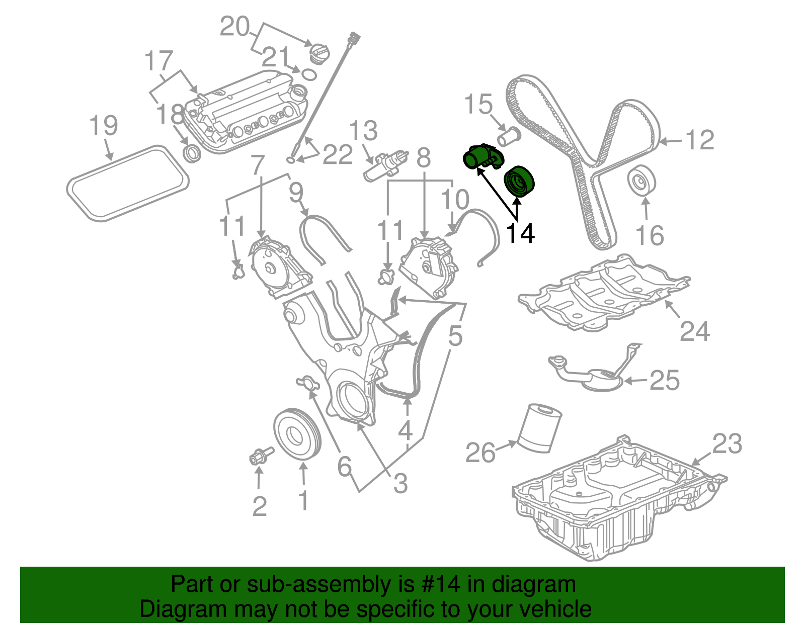 Pulley Assembly-Tmg Belt Tensr - GM (12581900)