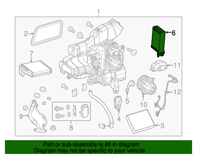 000830650164 Evaporator Core 20162020 MercedesBenz Metris MercedesBenz USA Parts