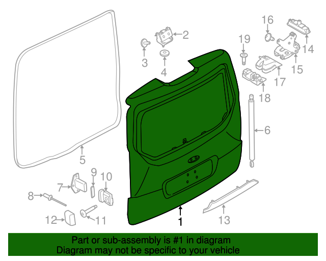 20142020 Ford Transit Connect Lift Gate DT1Z6146404F