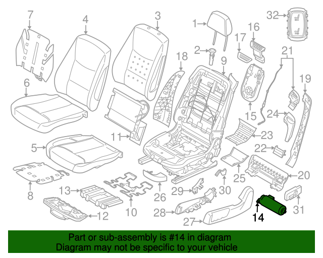 Genuine BMW 52107309653 Seat Motor FREE Shipping on Most Orders