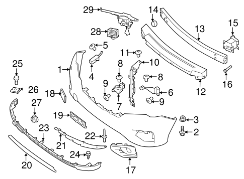 Bumper & Components - Front for 2017 Nissan Pathfinder ... nissan parts diagram pathfinder 