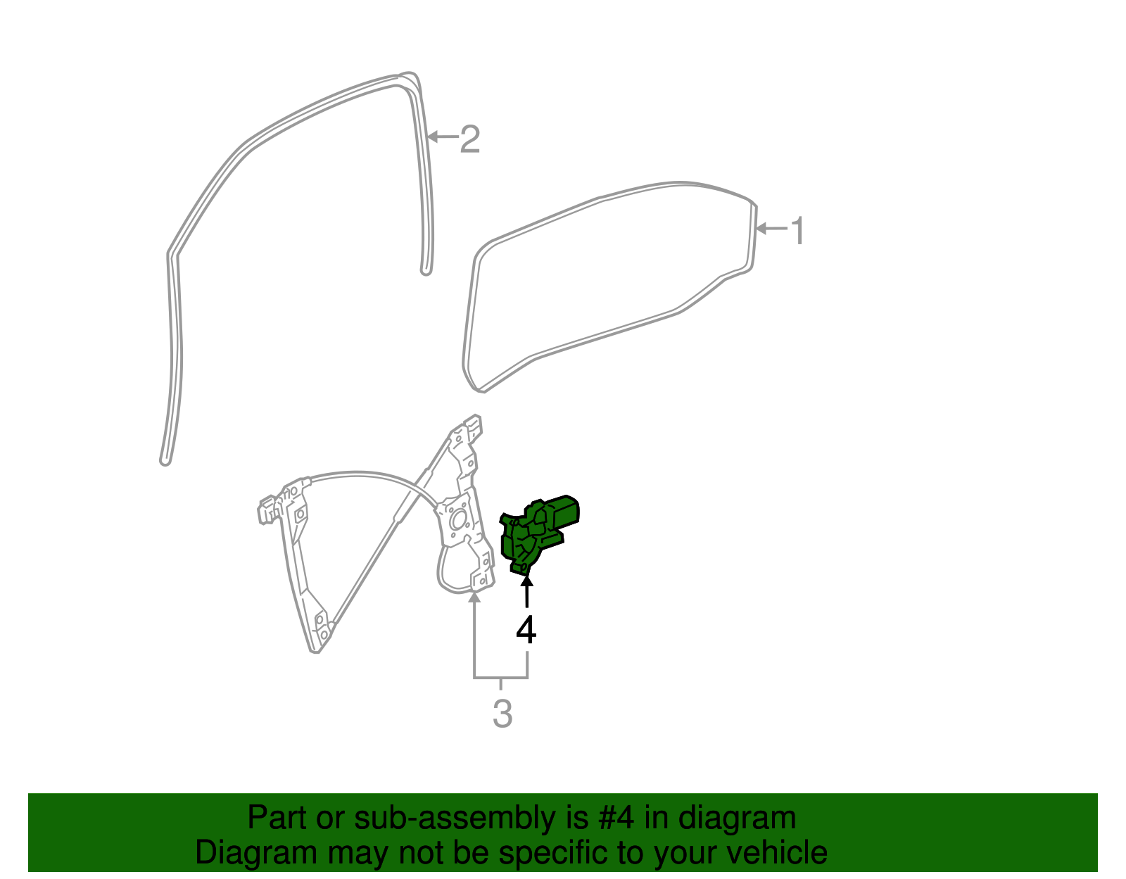 Front Passenger Side Power Window Regulator Motor - GM (19369862)