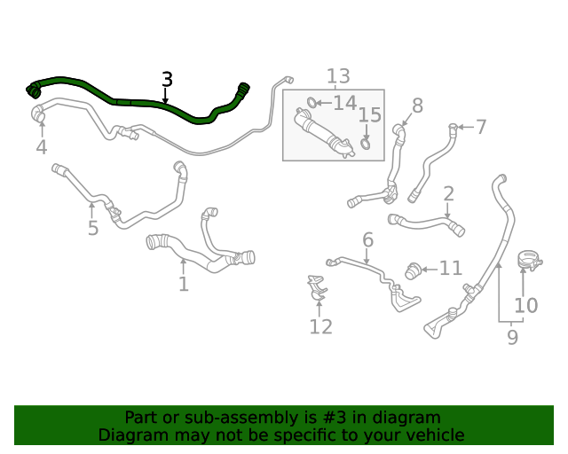 17129894780 - 2019-2023 BMW Radiator Hose (17-12-9-894-780) | BMW  