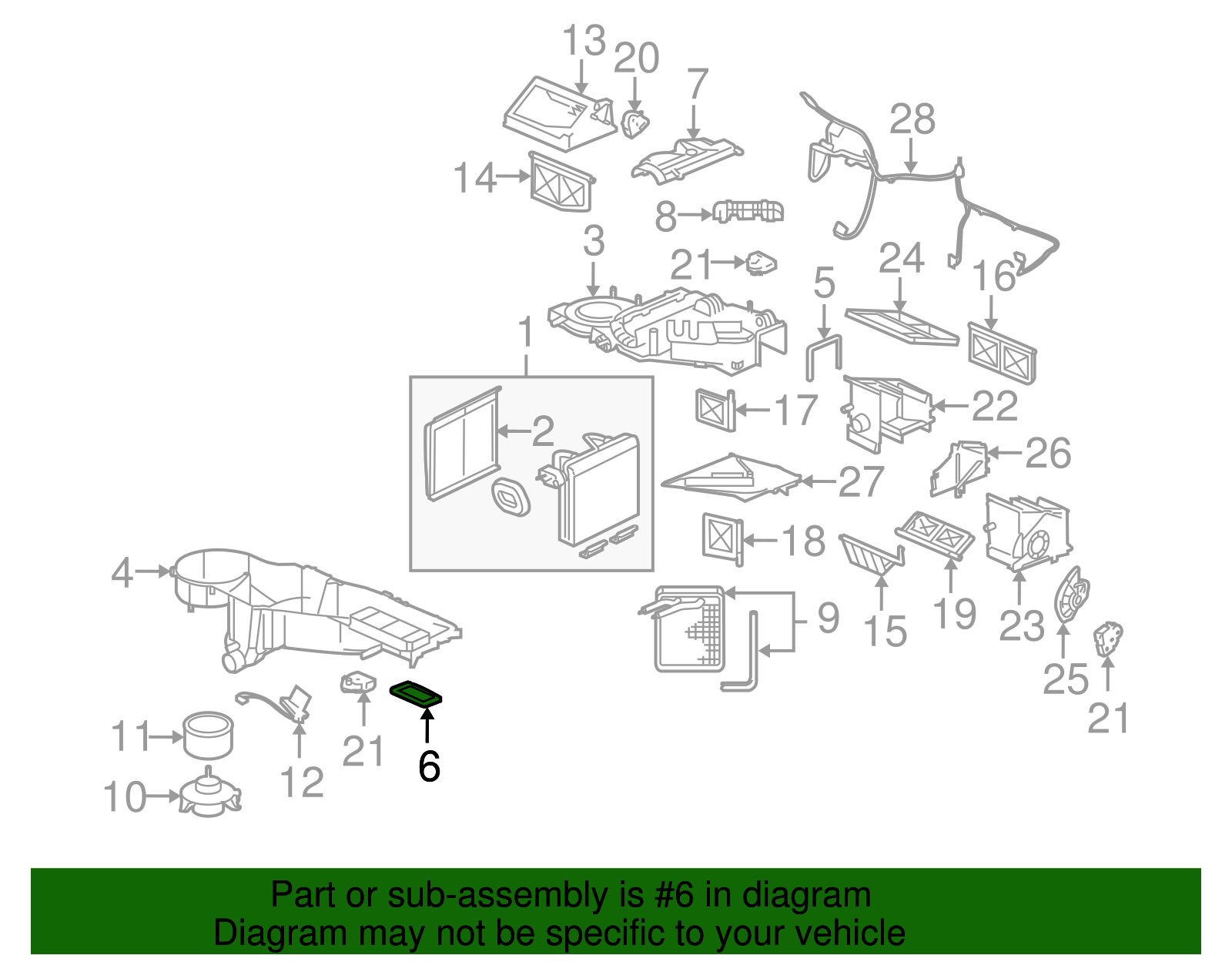 HVAC Heater, Air Conditioning Evaporator, and Blower Module Seal Kit - GM (89024877)