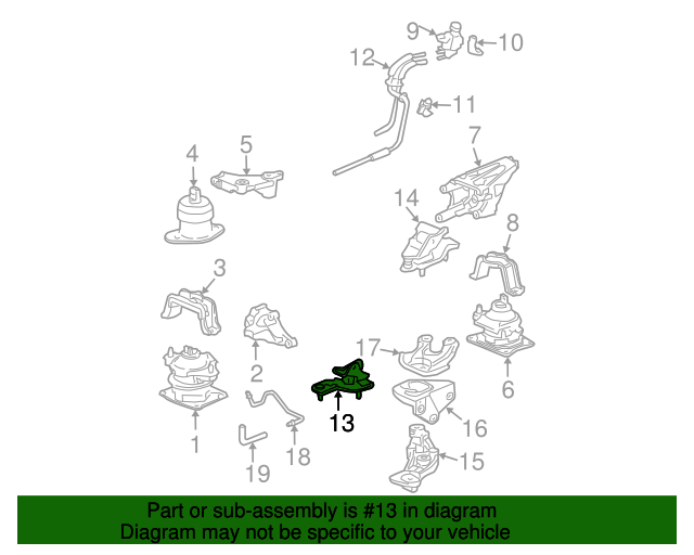 50850SDAA00 Trans Mount 20032007 Honda Accord Honda Parts Online