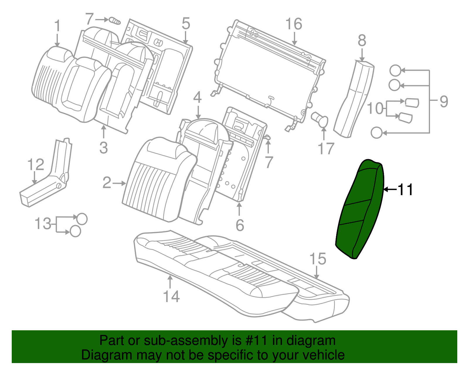 Cover Assembly, R/Seat Black Side Cushion - GM (88897204)