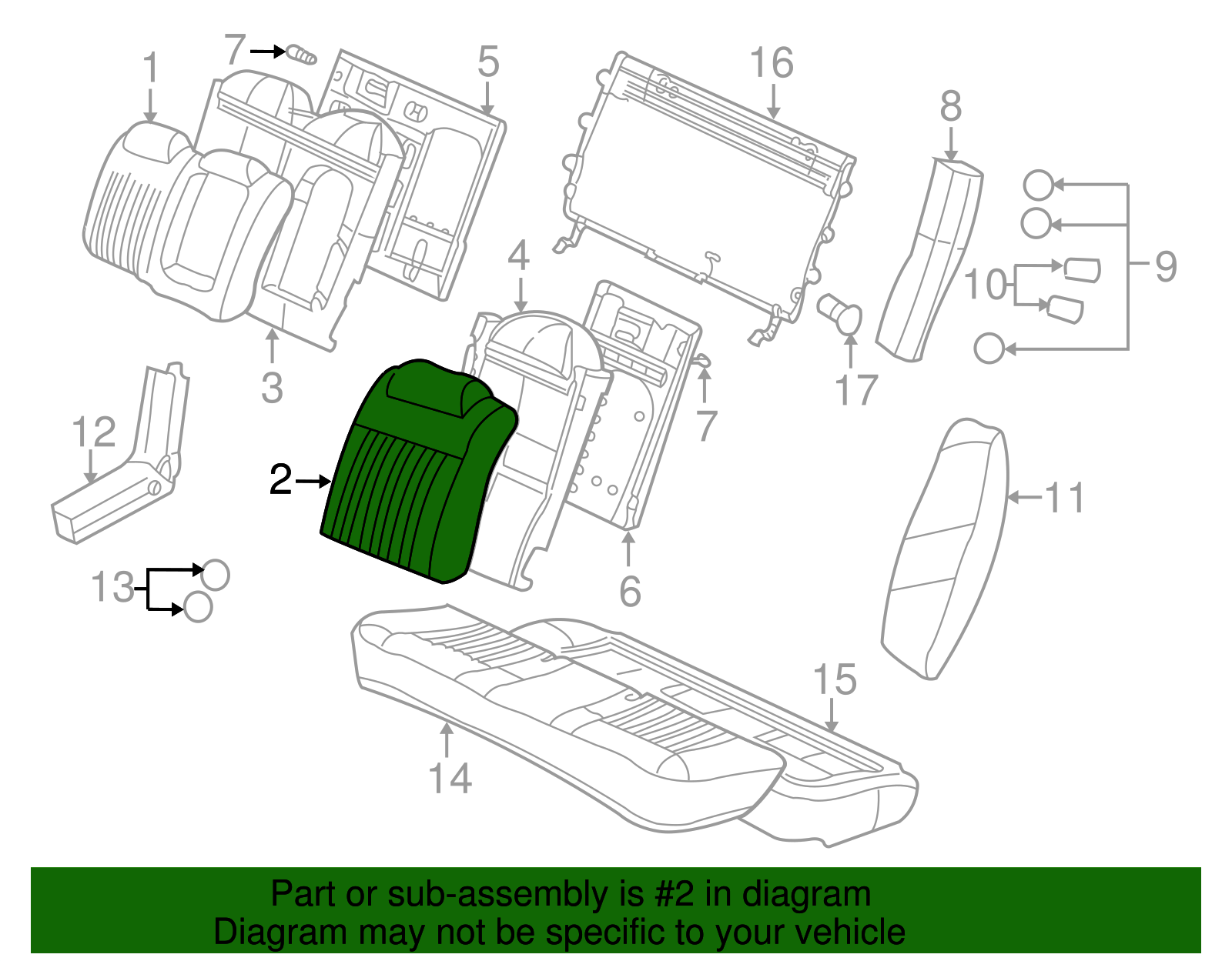 Cover Assembly, R/Seat Black Cushion *Pewter - GM (88897196)