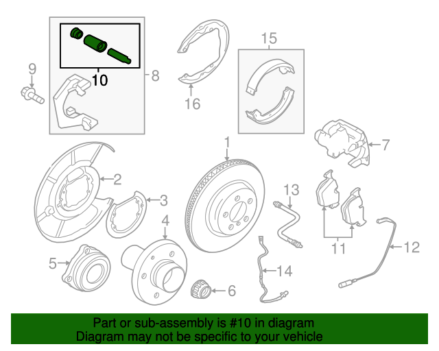 Genuine BMW 34216869617 Disc Brake Caliper Pin Bushing FREE Shipping on Most Orders 499