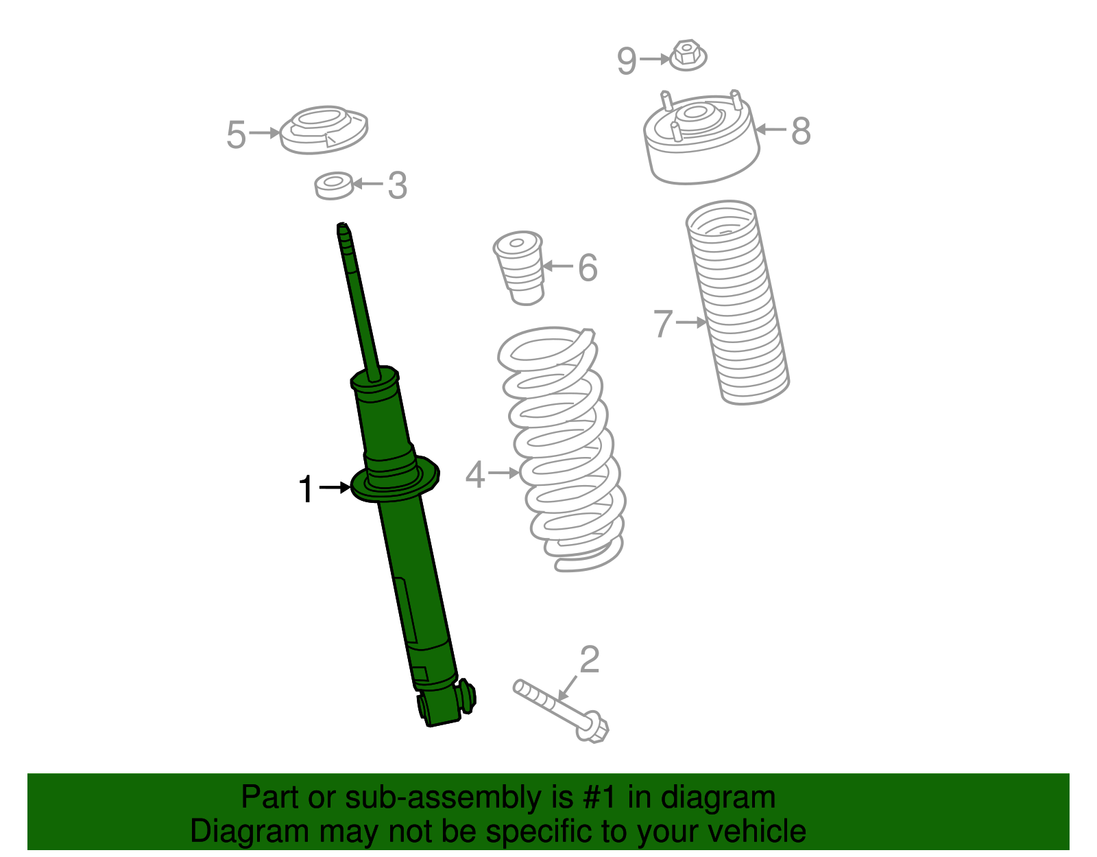 Rear Shock Absorber - Cadillac (84130116)
